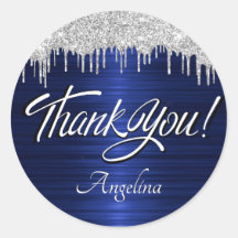Script Gracias Cumpleaños Silver Purpurina Azul