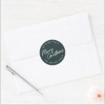 Pegatina Redonda Script Letters Merry Christmas<br><div class="desc">Guión Leyendo Merry Christmas Classic Round Pegatina. Haga clic en el botón personalizar para personalizar este diseño con el texto.</div>