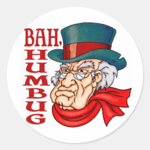 Pegatina Redonda Scrooge viejo malo