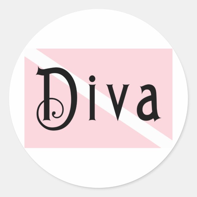 Pegatina Redonda SCUBA Diva (Anverso)