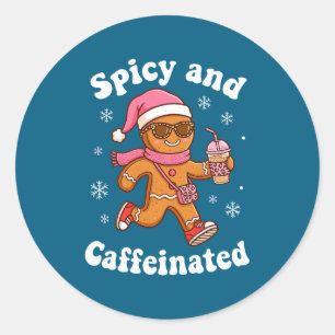 Pegatina Redonda Scy y café de jengibre especiado y cafeinado de Na