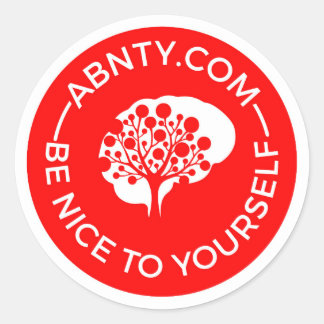 Pegatina Redonda Sé Agradable Contigo Mismo - ABNTY.COM Rojo