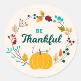 Pegatina Redonda Sé agradecido