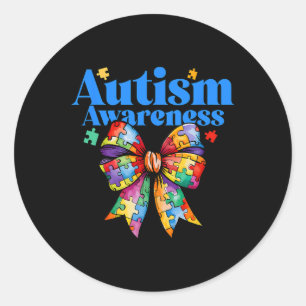 Pegatina Redonda Sé amable de revertir autismo Conciencia Autismo A