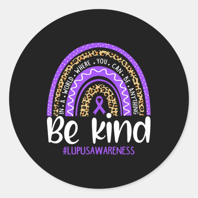 Pegatina Redonda Sé Amable Que Llevamos Lluvia En Mes De Conciencia (Anverso)