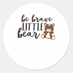 Pegatina Redonda Sé Buen Oso Pequeño, Teddy De Oso Corto Para Los B