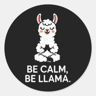 Pegatina Redonda Sé Calmado Sé Llama Meditación Yoga _1