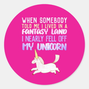 Pegatina Redonda se cayó de mi unicornio, regalos de niñera, cortes