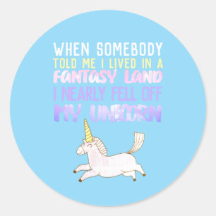 Pegatina Redonda se cayó de mi unicornio, regalos de niñera, cortes