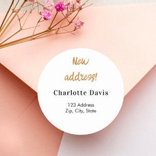 Pegatina Redonda Se ha movido la nueva dirección