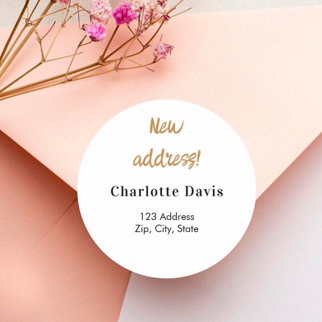 Pegatina Redonda Se ha movido la nueva dirección (Subido por el creador)