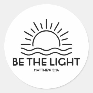 Pegatina Redonda Sé La Luz Mateo 5:14 Biblia