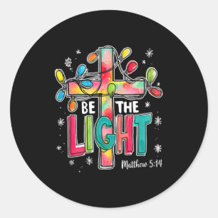 Pegatina Redonda Sé La Luz Navidad Mateo 5_14 Fe Cristiana