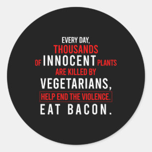 Pegatina Redonda Se Matan Plantas Inocentes