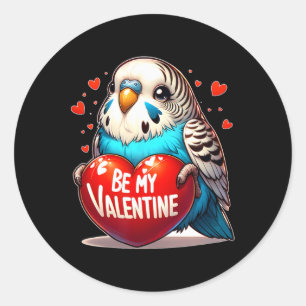 Pegatina Redonda Sé mi corazón de Valentine Budgie