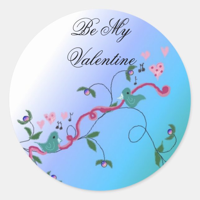 Pegatina Redonda Sé Mi San Valentín (Anverso)