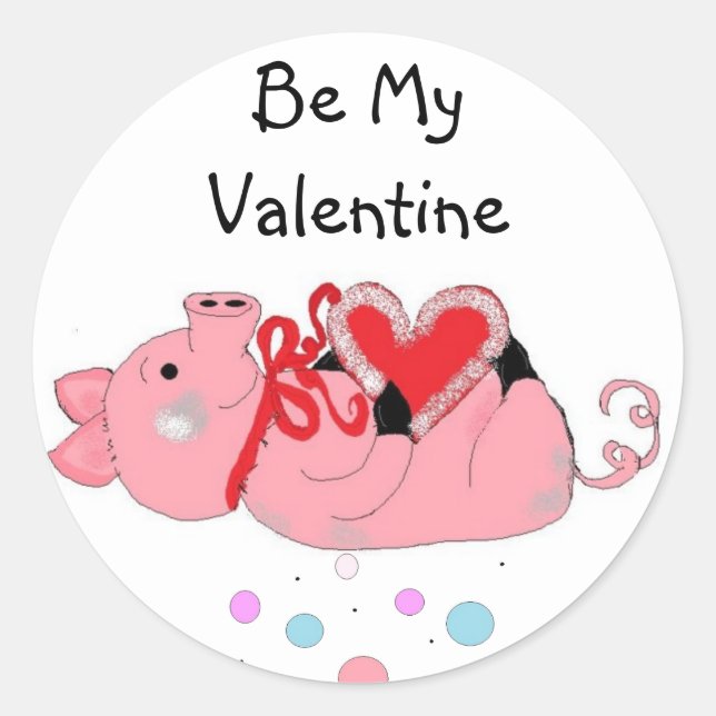 Pegatina Redonda Sé Mi San Valentín (Anverso)