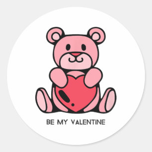 Pegatina Redonda Sé mi San Valentín - Funny Faldroid de regalo de S