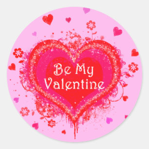Pegatina Redonda Sé mi Valentín