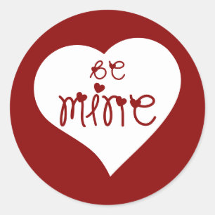Pegatina Redonda Sé Mío Corazones Día de San Valentín