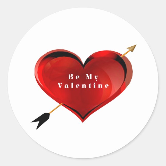 Pegatina Redonda Sé mis Pegatinas de la Ronda de San Valentín (Anverso)