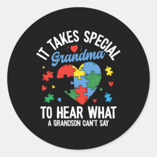 Pegatina Redonda Se Necesita Una Abuela Especial Para Oír Lo Que Un