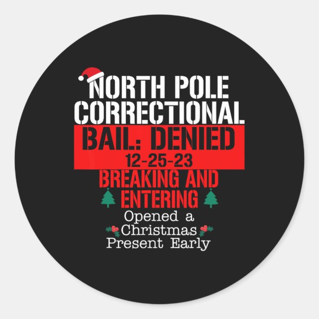 Pegatina Redonda Se niega la irrupción de la fianza correccional en (Anverso)