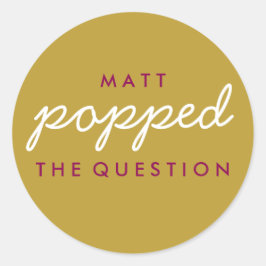 Pegatina Redonda Se planteó la pregunta: Bolsa de bienvenida de pal