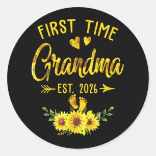 Pegatina Redonda Se Promocionó El Girasol De La Primera Abuela Est 
