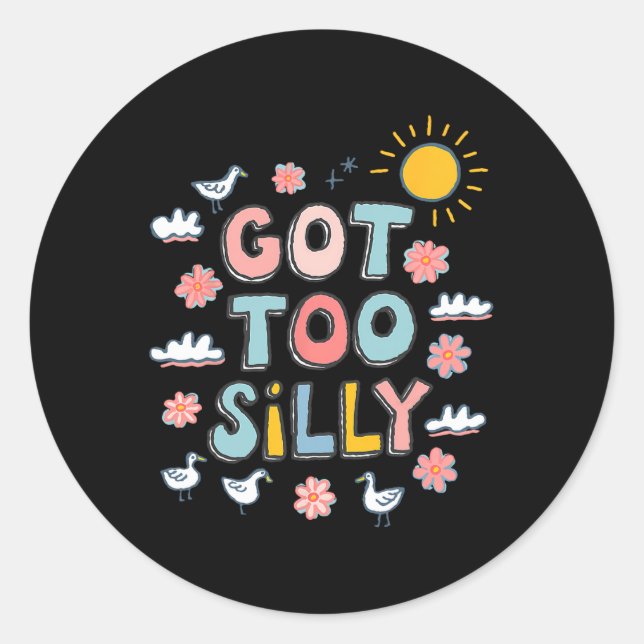 Pegatina Redonda Se puso muy gracioso Meme Duck Goose Lover 100 día (Anverso)