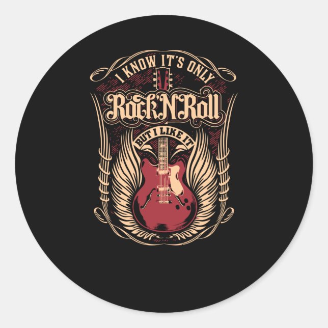 Pegatina Redonda Sé que es sólo Rock n Roll (Anverso)