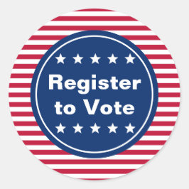 Pegatina Redonda Se registran estrellas y bandas para votar plantil
