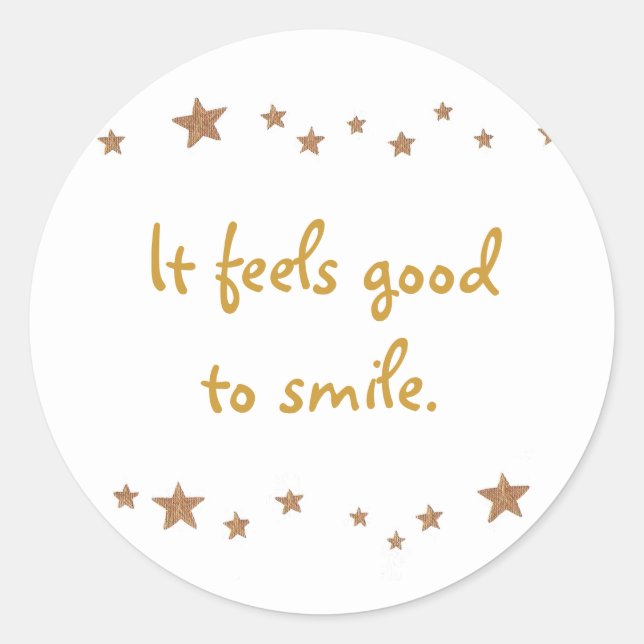 Pegatina Redonda Se siente bien sonreír, pegatinas, frontera de est (Anverso)