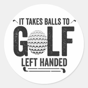 Pegatina Redonda Se Toma Bolas Para Golf Regalo De Golf A Mano De G