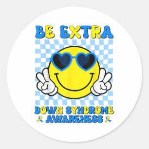 Pegatina Redonda Sea Extra Smile Face Down Awareness Kids
