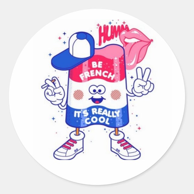 Pegatina Redonda Sea francés (Anverso)