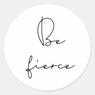 Pegatina Redonda Sea fuente negra feroz