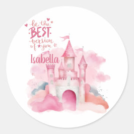 Pegatina Redonda Sea la mejor versión de su personalizable