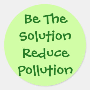 Pegatina Redonda Sea la solución reducen la contaminación
