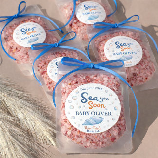 Pegatina Redonda Sea You Soon Coastal Bath Salt Gift Round Sticker