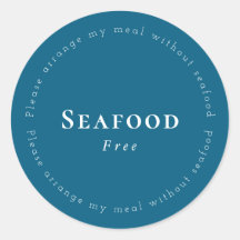 Seafood-Free Request Sticker, Navy - White
