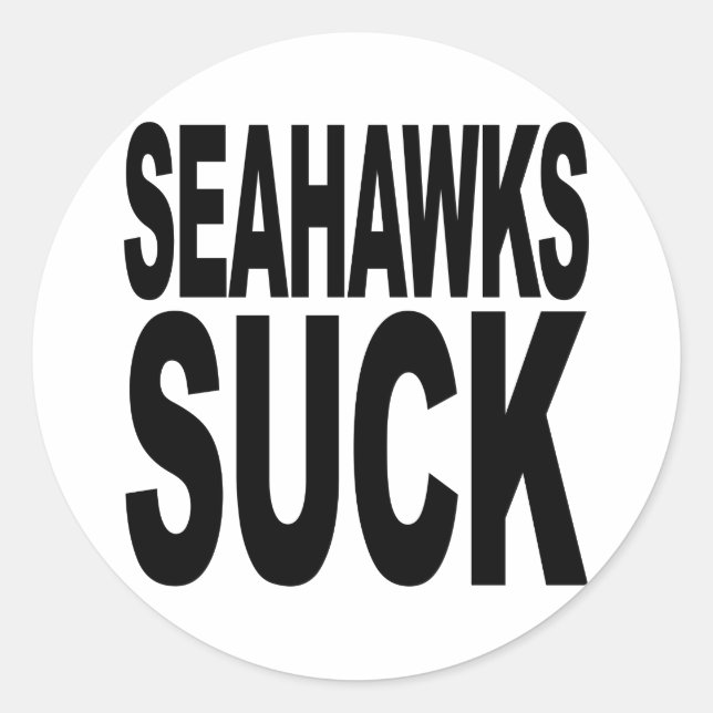 Pegatina Redonda Seahawks Suck (Anverso)