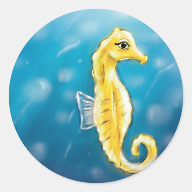 Pegatina Redonda Seahorse Stickers (Anverso)