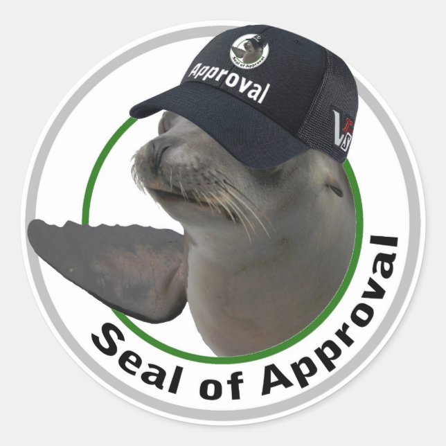 Pegatina Redonda Seal of Approval Round Sticker (Anverso)