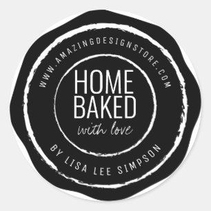 Pegatina Redonda Seal Stamp Home Baked Rustic