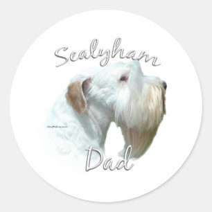 Pegatina Redonda Sealyham Terrier Dad 2