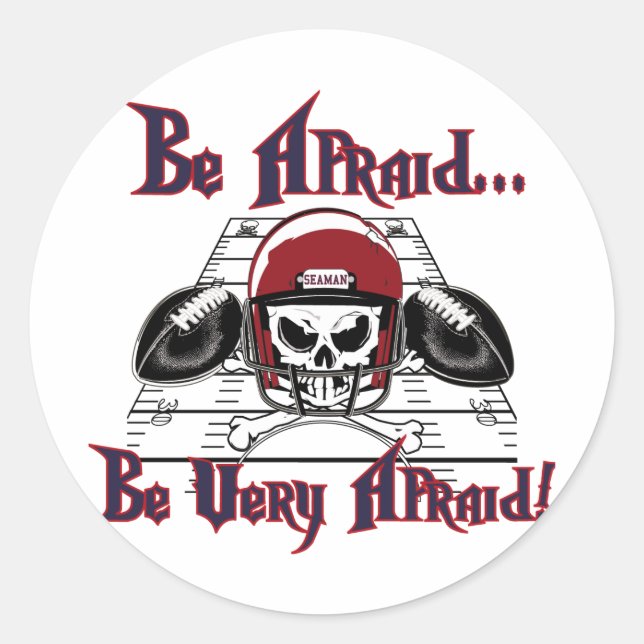 Pegatina Redonda Seaman Vikings Tiene Miedo... (Anverso)