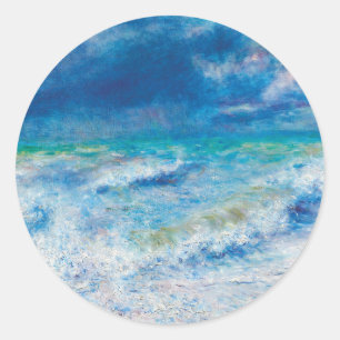 Pegatina Redonda Seascape (1897) de Pierre-Auguste Renoir