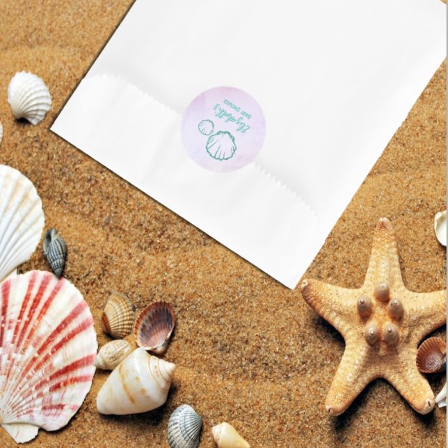 Pegatina Redonda Seashell Baby Shower (Subido por el creador)