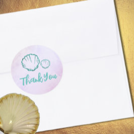 Pegatina Redonda Seashell Baby Shower